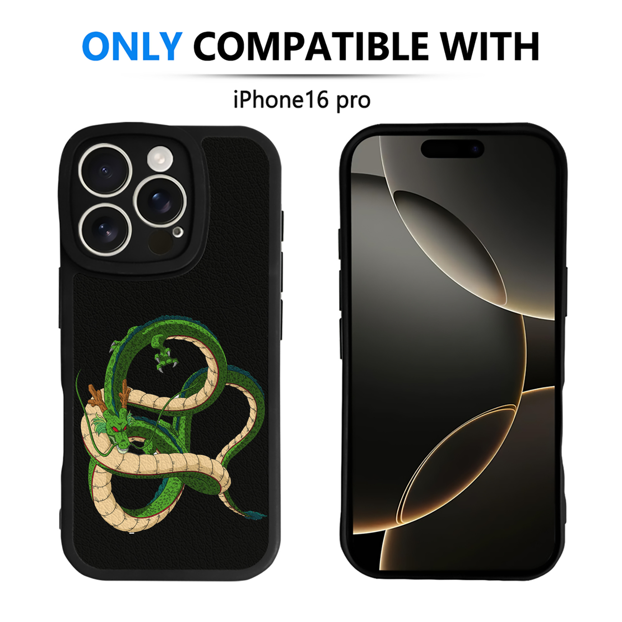 （画像用） ドラゴンボール 神龍 シェンロン DRAGON BALL Shenron 【iPhone 16シリーズ対応】シリコンスマホケース（レザー調） 材質：シリコン
